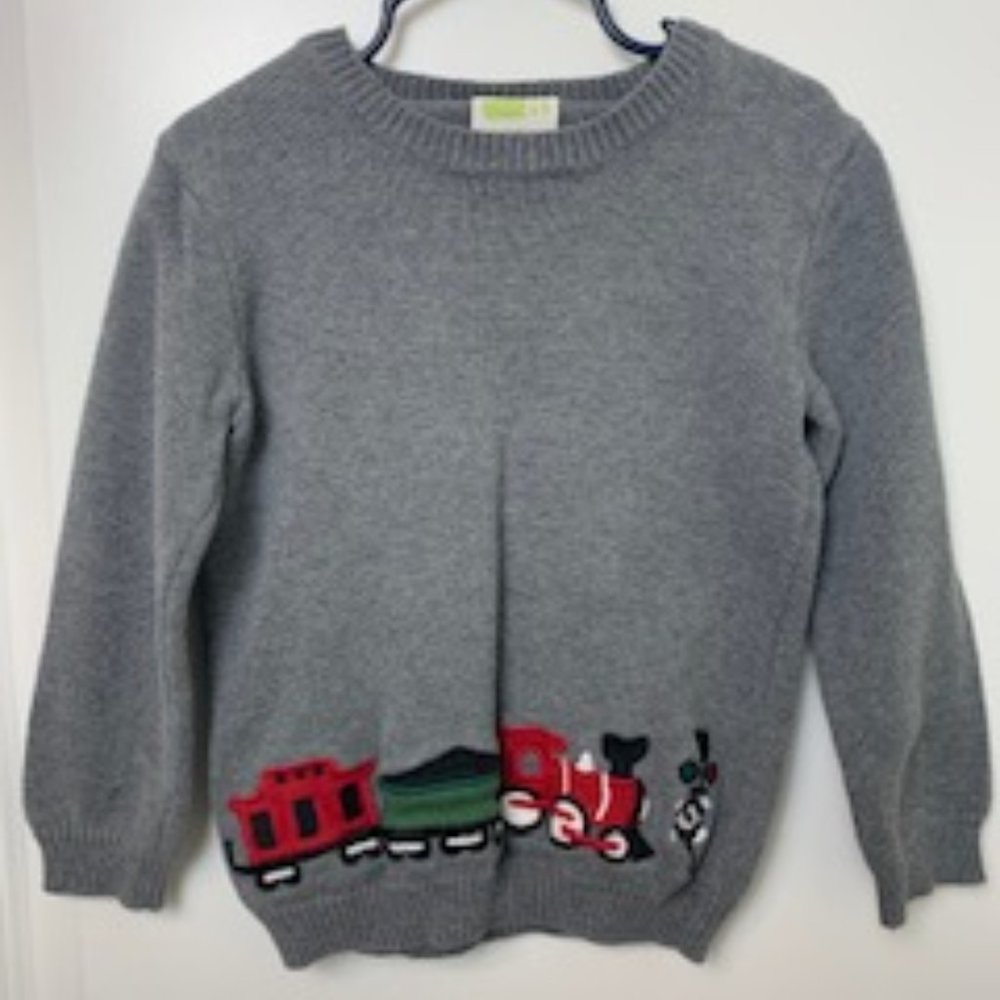 Crazy 8 Grey Sweater with Train, Size (3 yrs)